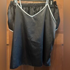 Black Satin Sleepwear Set size small cami and shorts